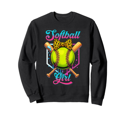 Softball Player Coquette Bow Ice Sweatshirt - Aesthetic Graphic Unisex - T-Shirt, Sweatshirt, Hoodie