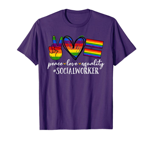 Lgbt Social Worker Peace Love Equality T-Shirt - Graphic Print for Adults - T-Shirt, Sweatshirt, Hoodie