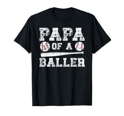 Papa Baller Baseball Papa Baseball Player T-Shirt - Trendy Graphic Unisex - T-Shirt, Sweatshirt, Hoodie