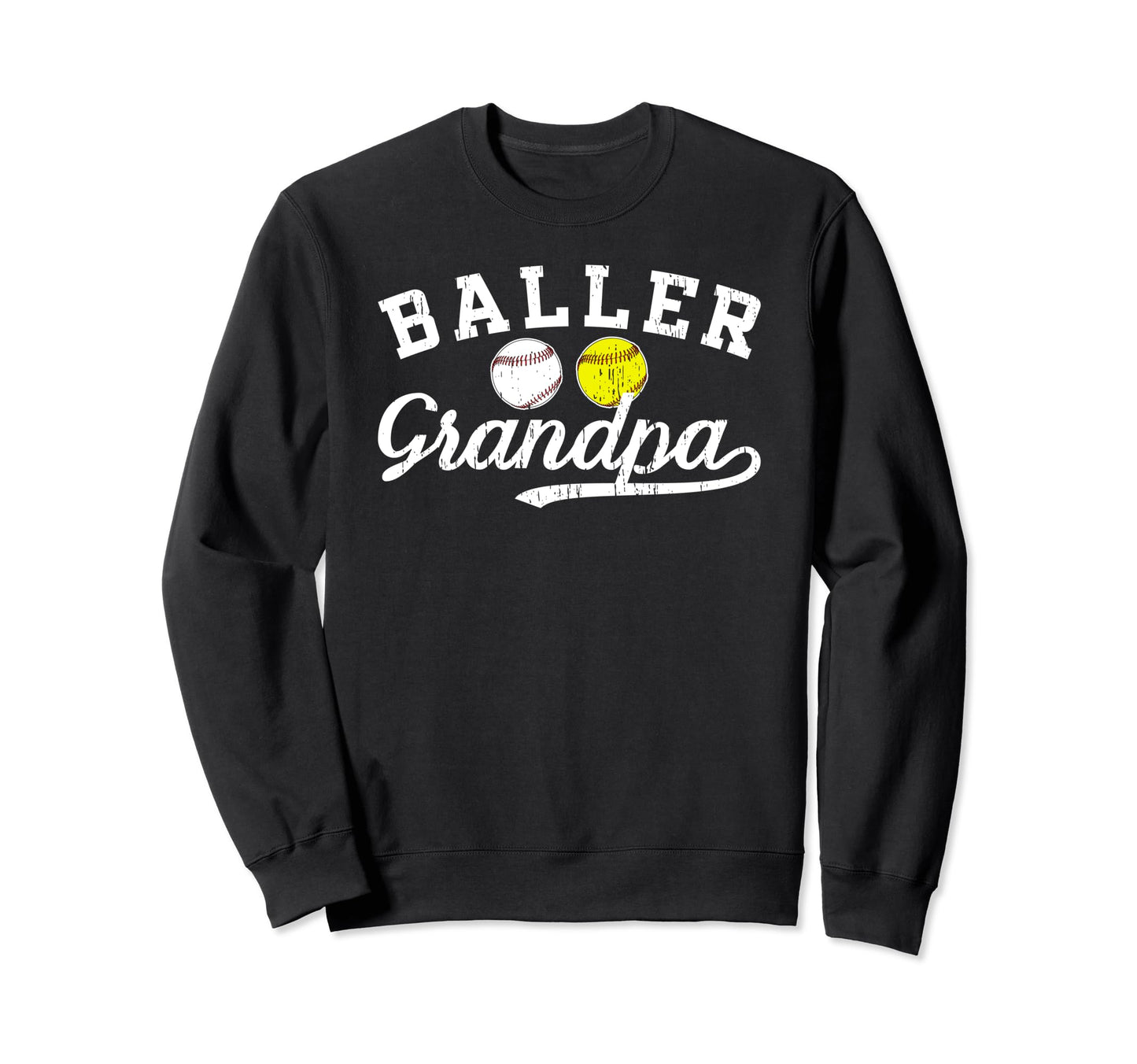 Baller Grandpa Proud Baseball Sweatshirt - Novelty Apparel Men Women - T-Shirt, Sweatshirt, Hoodie