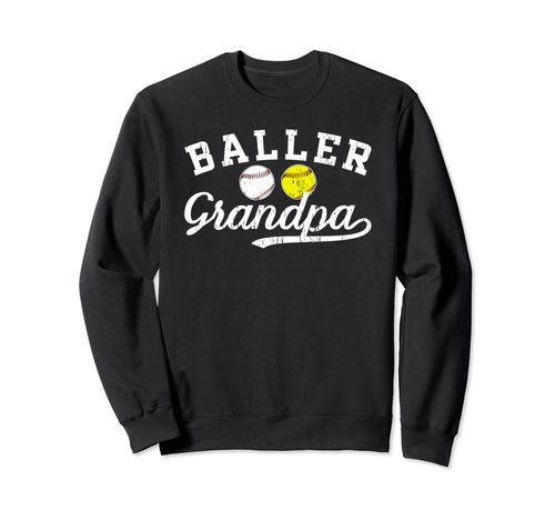 Baller Grandpa Proud Baseball Sweatshirt - Novelty Apparel Men Women - T-Shirt, Sweatshirt, Hoodie
