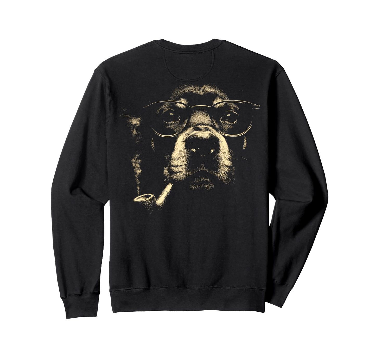 Rottweiler Glasses Smoking Pipe Meme Sweatshirt - Novelty Apparel Unisex - T-Shirt, Sweatshirt, Hoodie