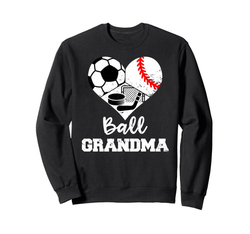 Ball Grandma Heart Funny Soccer Sweatshirt - Casual Everyday Wear Unisex - T-Shirt, Sweatshirt, Hoodie