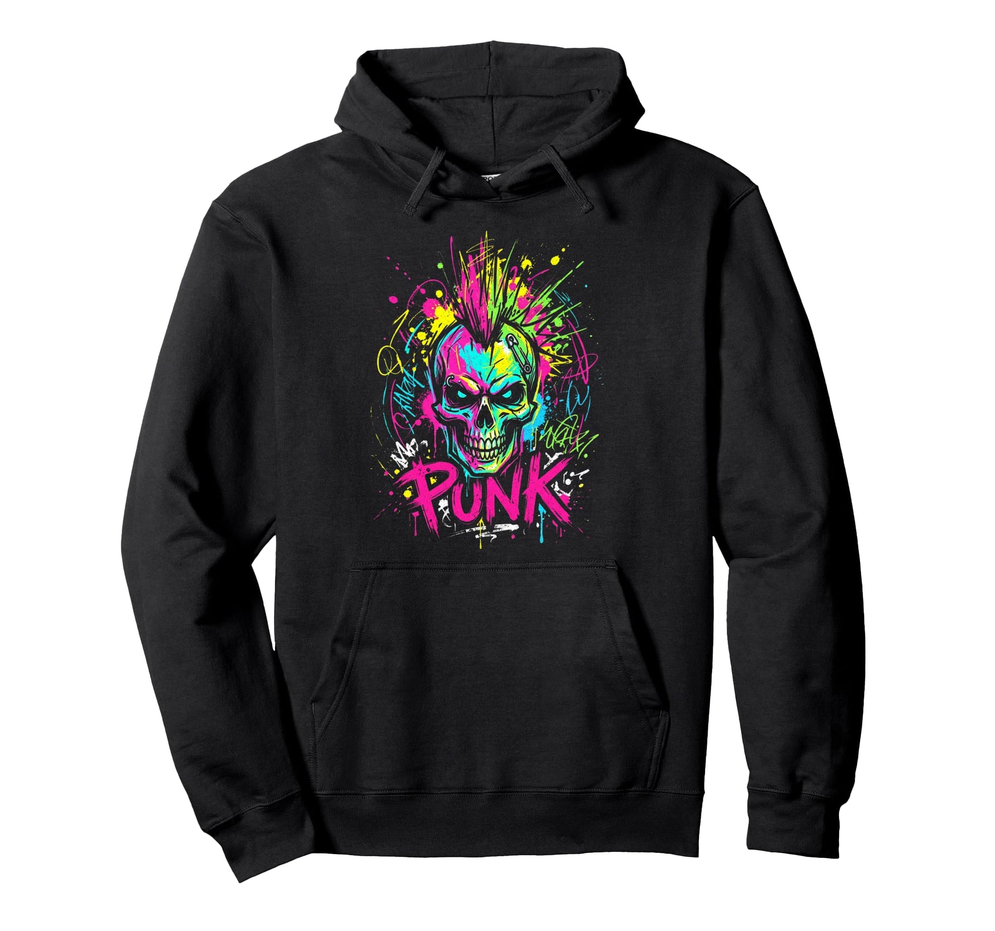 Punk Skull Rock Music Lover Heavy Metal Hoodie - Novelty Apparel Unisex - T-Shirt, Sweatshirt, Hoodie