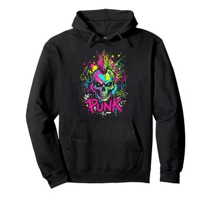 Punk Skull Rock Music Lover Heavy Metal Hoodie - Novelty Apparel Unisex - T-Shirt, Sweatshirt, Hoodie