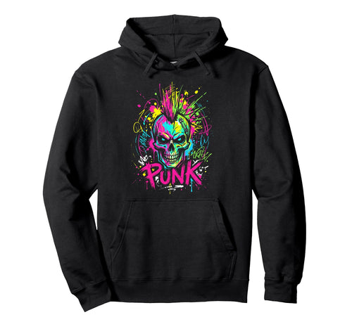 Punk Skull Rock Music Lover Heavy Metal Hoodie - Novelty Apparel Unisex - T-Shirt, Sweatshirt, Hoodie