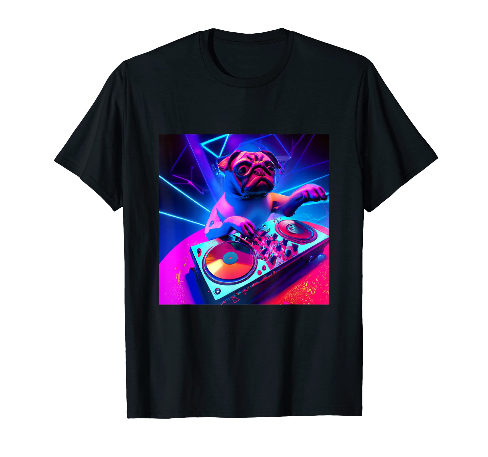 Pug Dj Vaporwave Aesthetic Dog T-Shirt - Casual Everyday Wear Men Women - T-Shirt, Sweatshirt, Hoodie