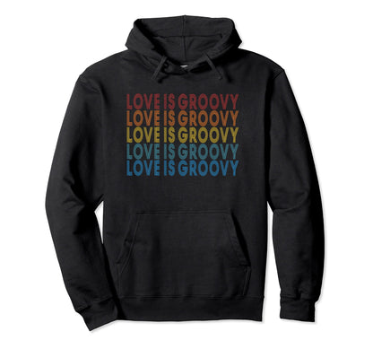 Groovy Love Valentine 60S 70S Hippie Hoodie - Aesthetic Graphic Men Women - T-Shirt, Sweatshirt, Hoodie