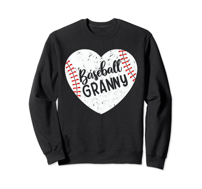 Baseball Granny Heart Baseball Sweatshirt - Novelty Apparel for Adults - T-Shirt, Sweatshirt, Hoodie