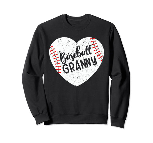 Baseball Granny Heart Baseball Sweatshirt - Novelty Apparel for Adults - T-Shirt, Sweatshirt, Hoodie