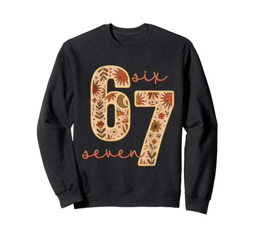 67 Six Seven Boho Floral Moon Sweatshirt - Unique Graphic Men Women - T-Shirt, Sweatshirt, Hoodie