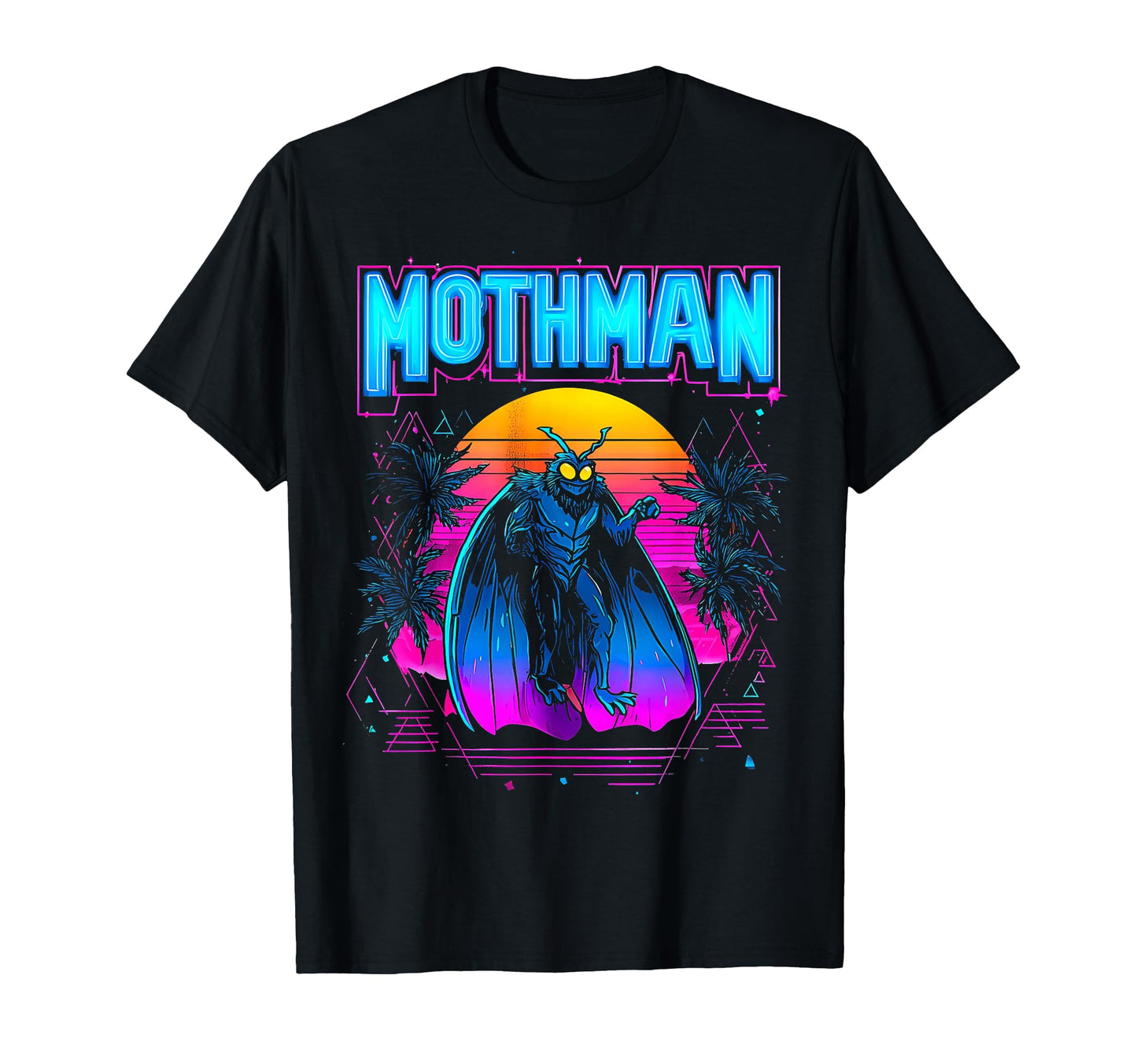 Mothman Cryptozoology Cryptid Vaporwave T-Shirt - Custom Art Print Unisex - T-Shirt, Sweatshirt, Hoodie