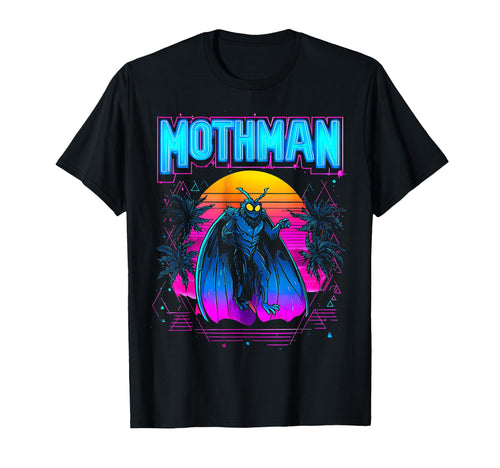 Mothman Cryptozoology Cryptid Vaporwave T-Shirt - Custom Art Print Unisex - T-Shirt, Sweatshirt, Hoodie