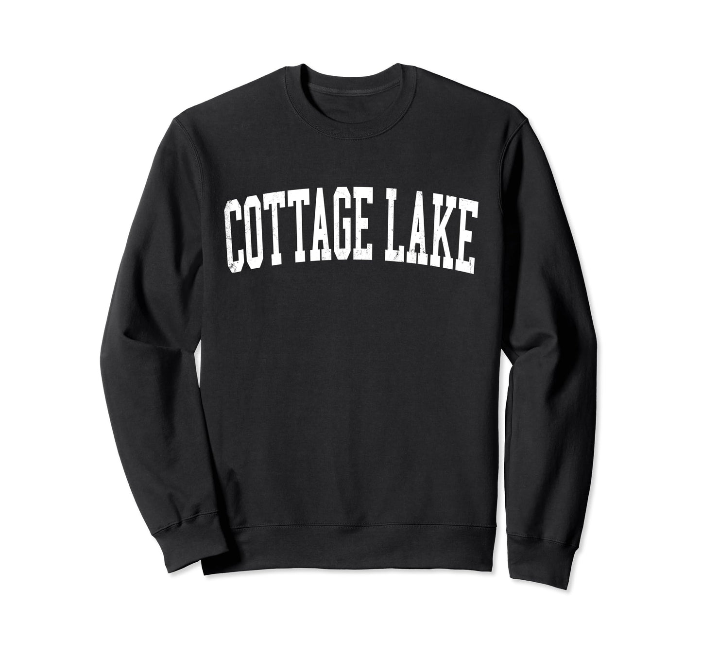 Cottage Lake Wa Distressed White Sweatshirt - Unique Graphic Men Women - T-Shirt, Sweatshirt, Hoodie