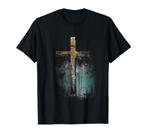 Cross Distressed 90S Goth Grunge T-Shirt - Minimalist Print Men Women - T-Shirt, Sweatshirt, Hoodie