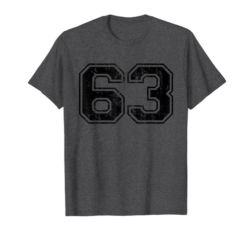 Number 63 Varsity Distressed Sport T-Shirt - Minimalist Print Men Women - T-Shirt, Sweatshirt, Hoodie
