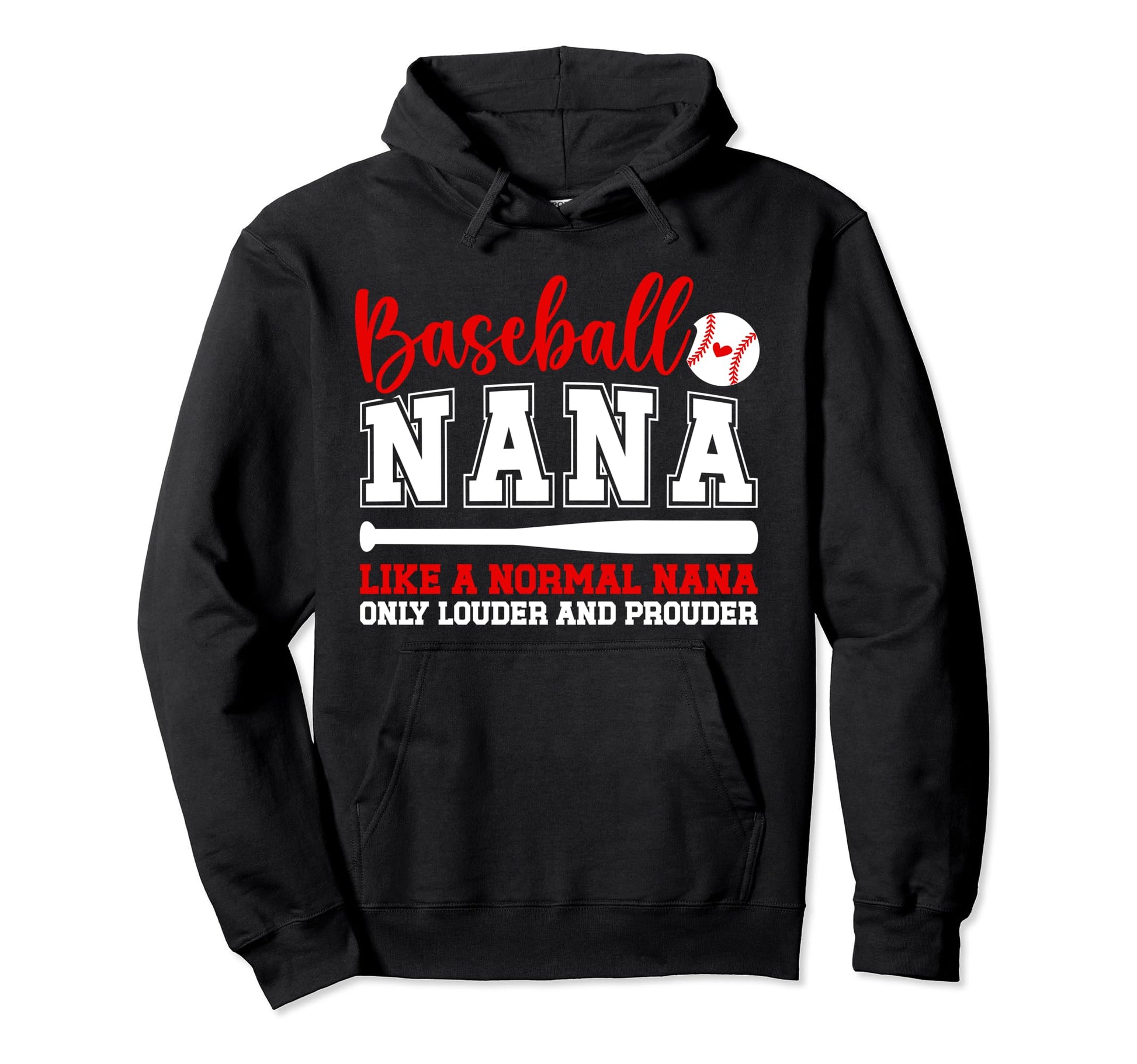 Baseball Nana Funny Grandma Nana Hoodie - Fun Novelty Design for Adults - T-Shirt, Sweatshirt, Hoodie
