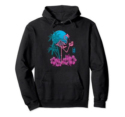 Flamingo Skeleton Flower Funny Crazy Hoodie - Trendy Graphic Unisex - T-Shirt, Sweatshirt, Hoodie