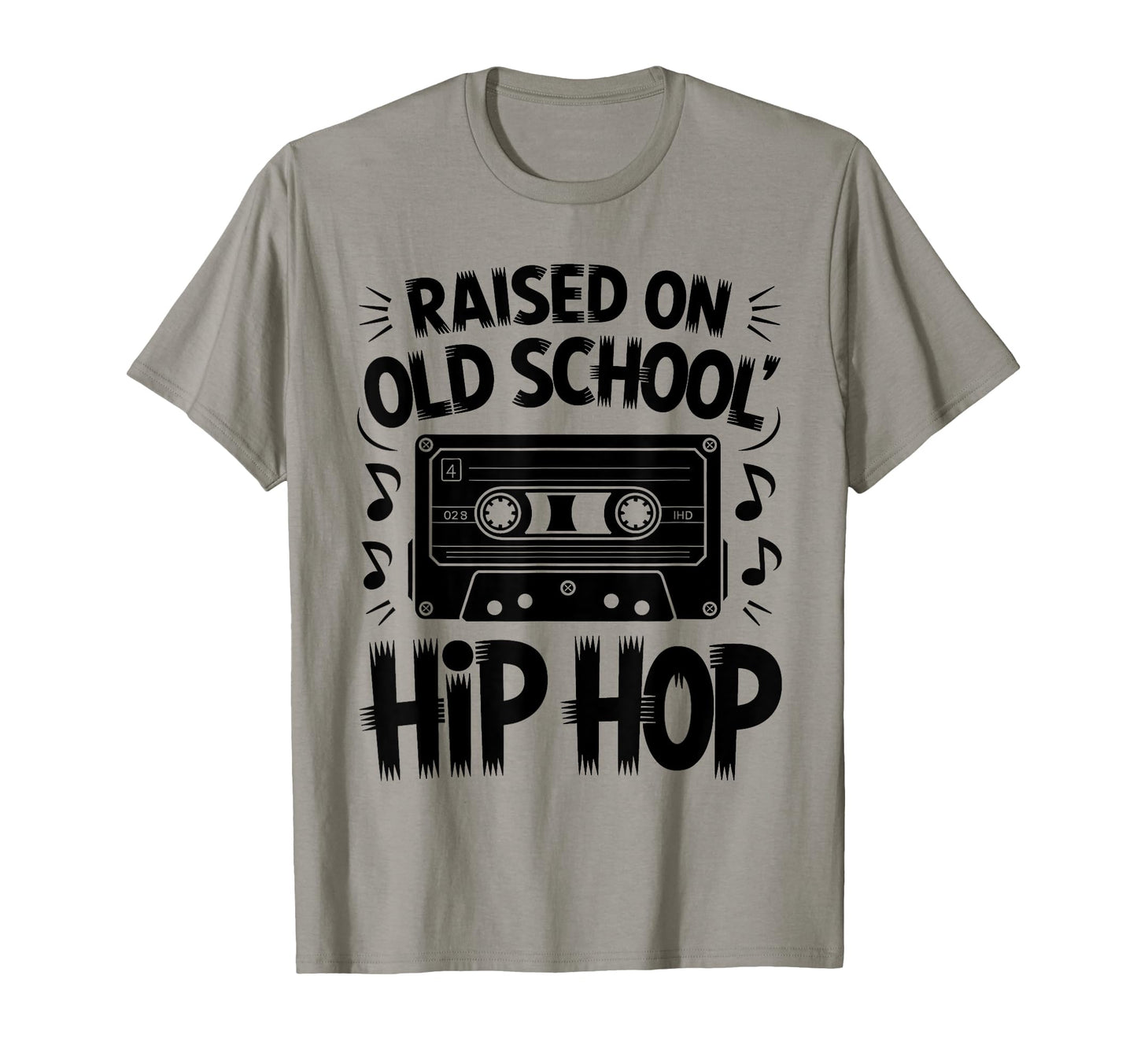 Raised Old School Hip Hop Cassette T-Shirt - Minimalist Print for Adults - T-Shirt, Sweatshirt, Hoodie