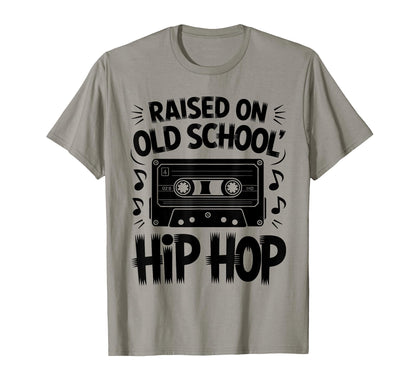 Raised Old School Hip Hop Cassette T-Shirt - Minimalist Print for Adults - T-Shirt, Sweatshirt, Hoodie
