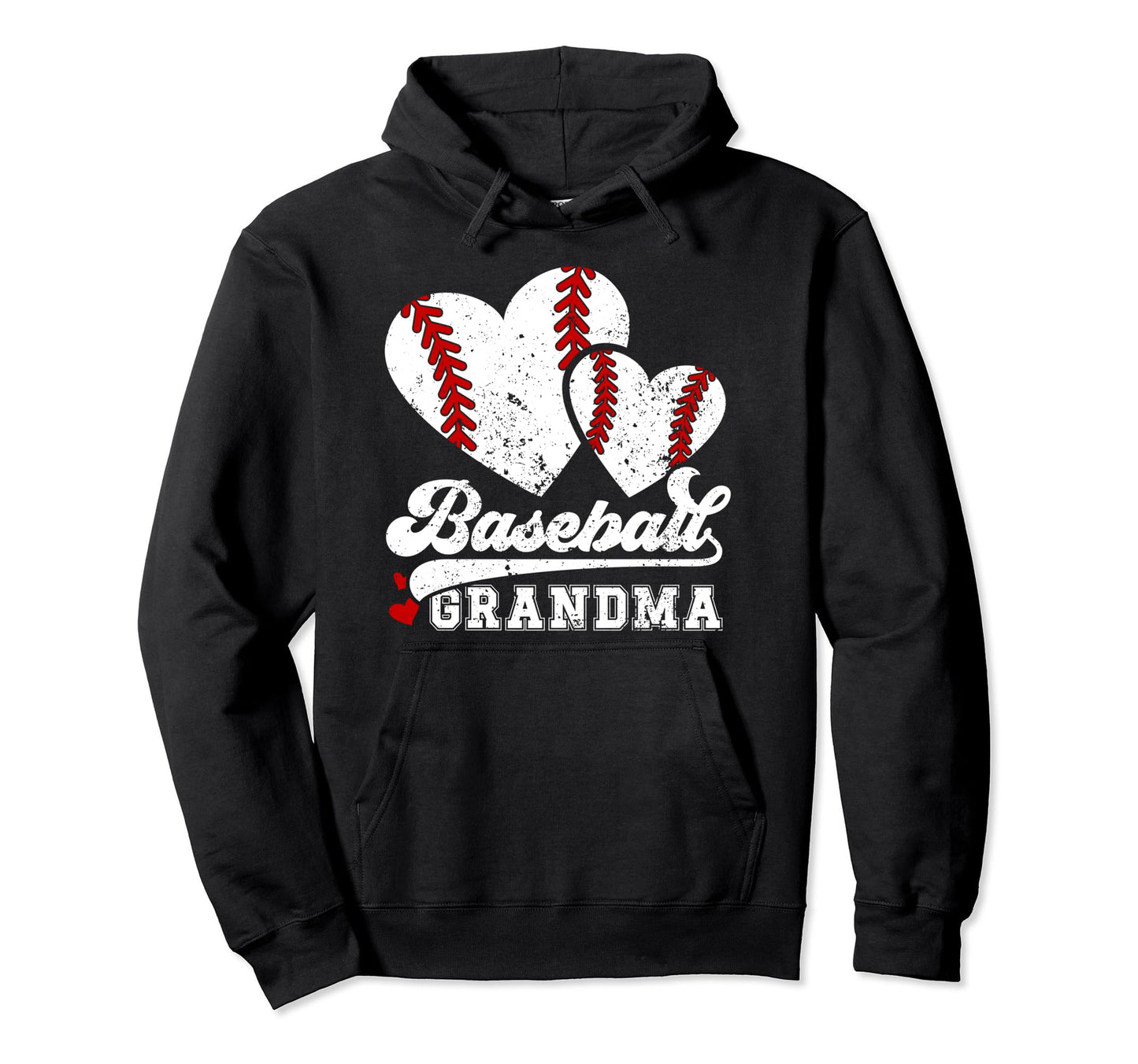 Baseball Grandma Hearts Grandma Hoodie - Aesthetic Graphic Men Women - T-Shirt, Sweatshirt, Hoodie