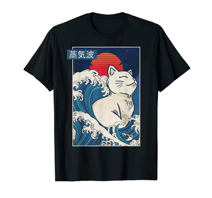 Anime Vaporwave Kanagawa Wave Kawaii T-Shirt - Graphic Print for Adults - T-Shirt, Sweatshirt, Hoodie