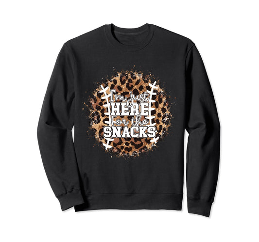 Im Just Here Snacks Baseball Sweatshirt - Minimalist Print Men Women - T-Shirt, Sweatshirt, Hoodie