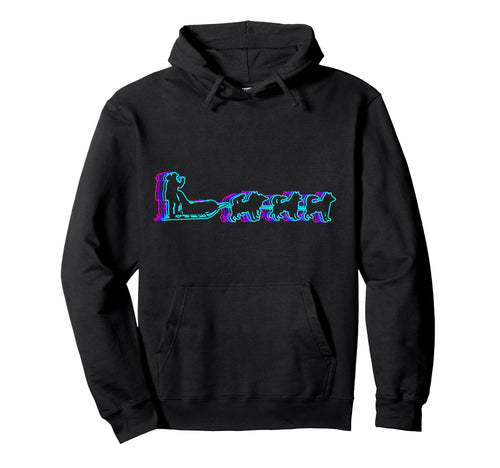 Mushing Sled Dog Sledding Vaporwave Hoodie - Trendy Graphic Unisex - T-Shirt, Sweatshirt, Hoodie