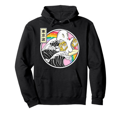 Surfing Ghost Banana Milk Cartons Hoodie - Casual Everyday Wear Unisex - T-Shirt, Sweatshirt, Hoodie