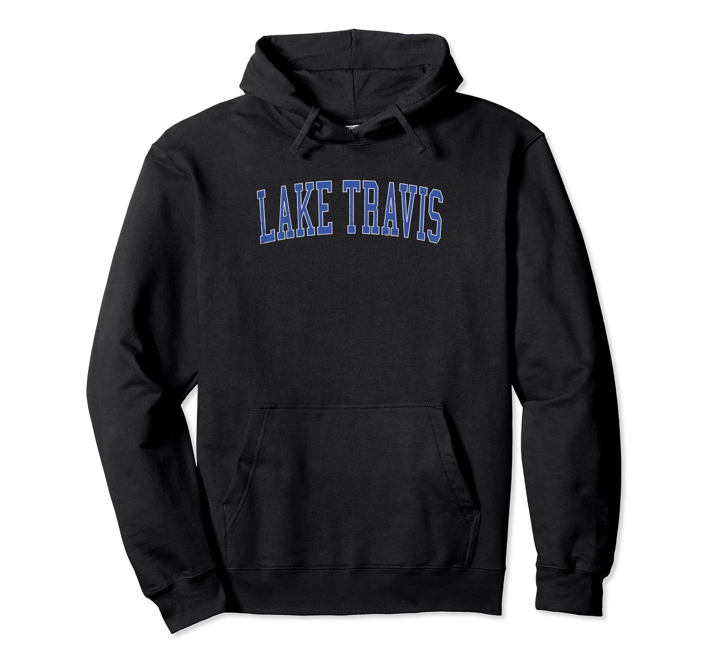 Lake Travis Distressed Blue Varsity Hoodie - Custom Art Print Men Women - T-Shirt, Sweatshirt, Hoodie