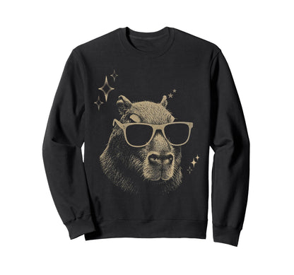 Y2K Capybara Sunglasses 90S 2000S Sweatshirt - Minimalist Print Unisex - T-Shirt, Sweatshirt, Hoodie