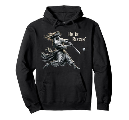 He Is Rizzin Religious Christian Hoodie - Aesthetic Graphic for Adults - T-Shirt, Sweatshirt, Hoodie