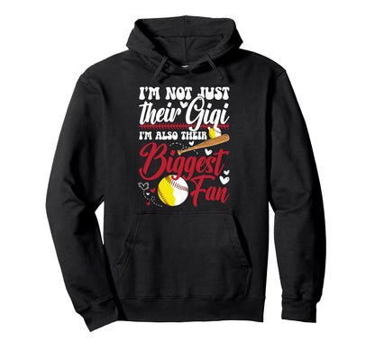 Their Biggest Fan Softball Baseball Gigi Hoodie - Unique Graphic Men Women - T-Shirt, Sweatshirt, Hoodie