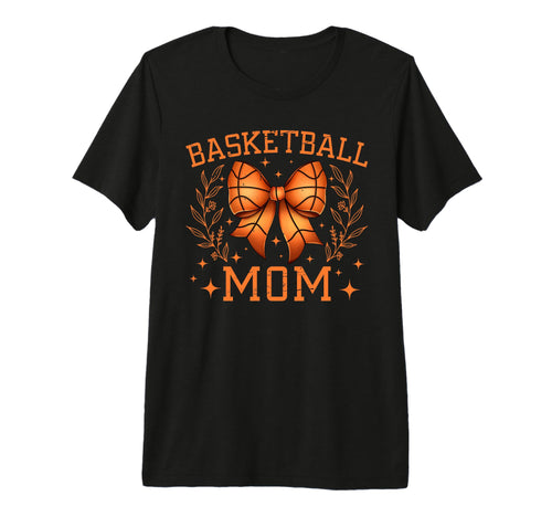 Coquette Bow Basketball Mom Game Day T-Shirt - Novelty Apparel for Adults - T-Shirt, Sweatshirt, Hoodie