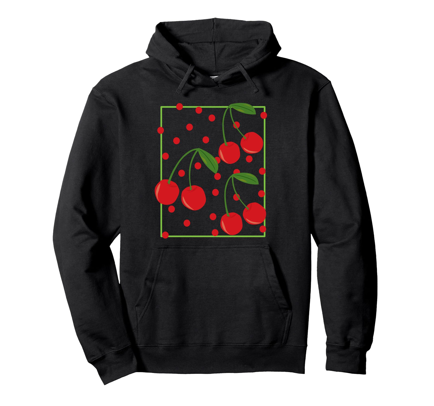 Red Cherries And Polka Dots Boho Hoodie - Novelty Apparel for Adults - T-Shirt, Sweatshirt, Hoodie