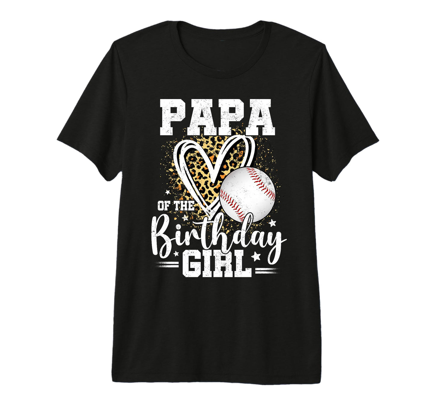 Papa Birthday Baseball Papa Leopard T-Shirt - Minimalist Print for Adults - T-Shirt, Sweatshirt, Hoodie