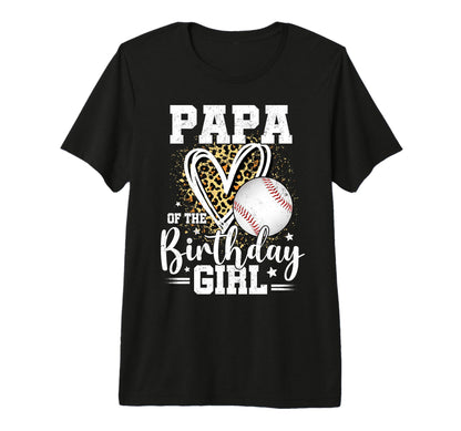 Papa Birthday Baseball Papa Leopard T-Shirt - Minimalist Print for Adults - T-Shirt, Sweatshirt, Hoodie