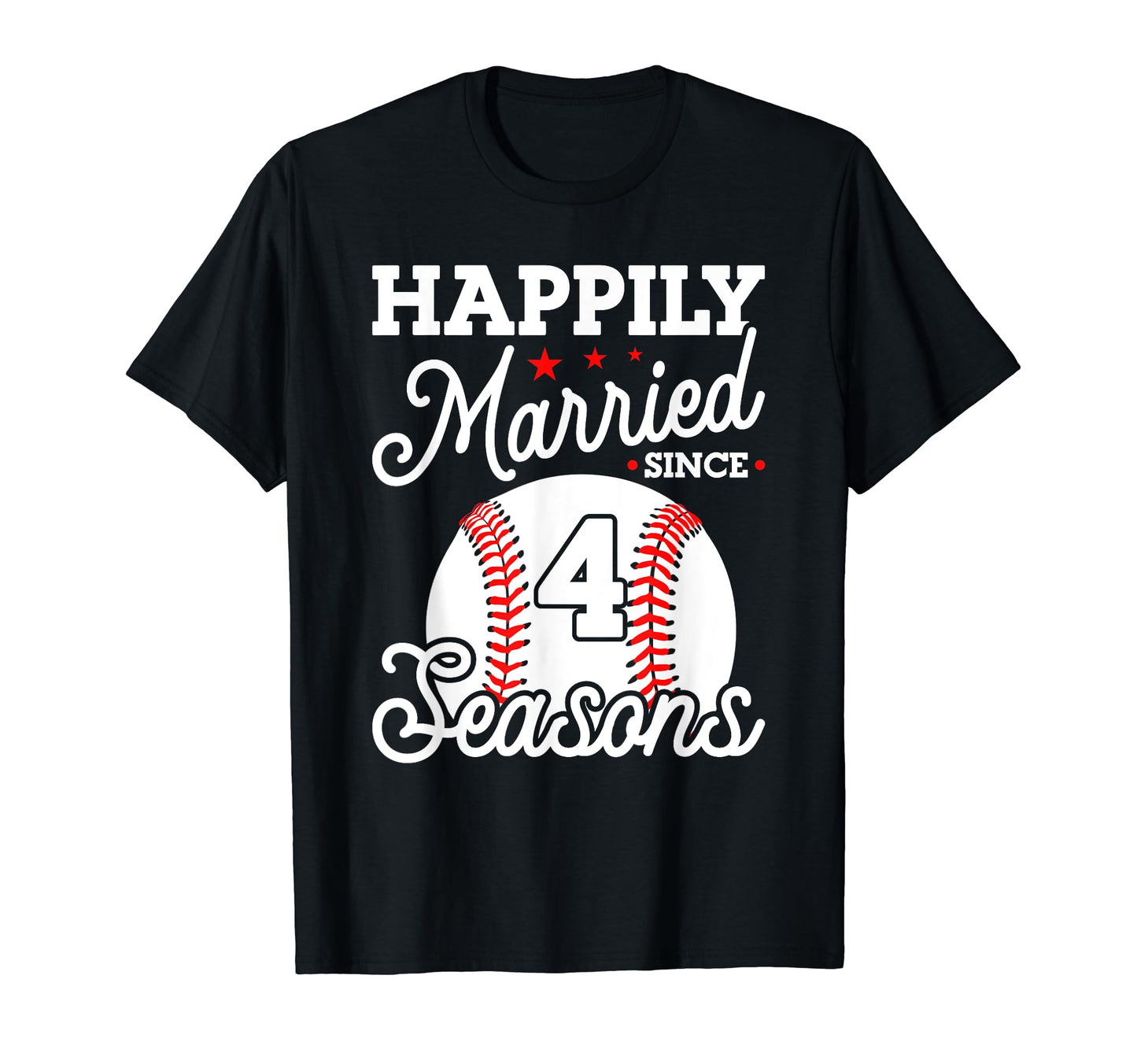 4Th Wedding Anniversary Baseball T-Shirt - Aesthetic Graphic Unisex - T-Shirt, Sweatshirt, Hoodie