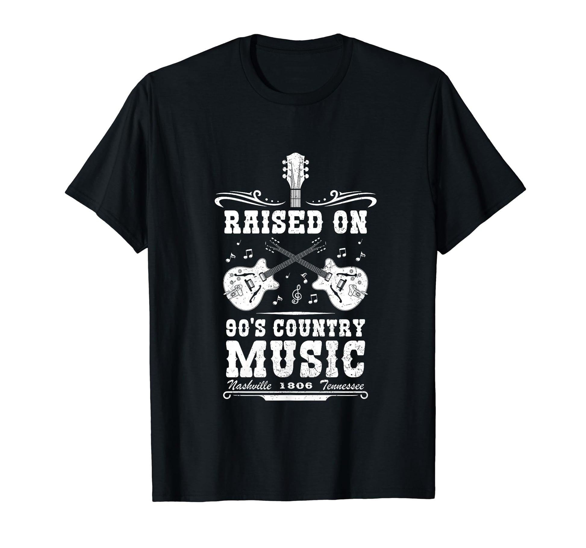 Raised 90S Country Music Western 90S T-Shirt - Minimalist Print Men Women - T-Shirt, Sweatshirt, Hoodie