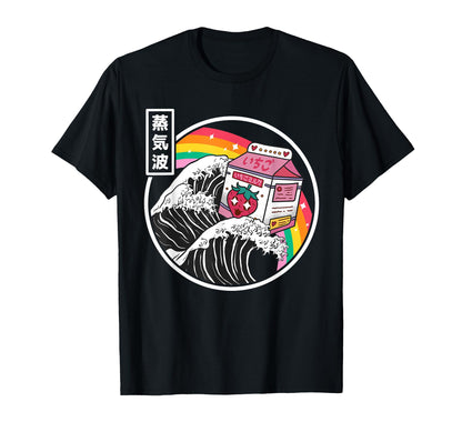 Strawberry Milk Karton Great Wave T-Shirt - Trendy Graphic Men Women - T-Shirt, Sweatshirt, Hoodie