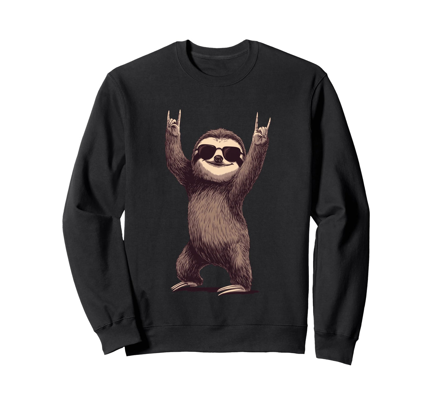 Sloth Rock Funny Animal Lover Sweatshirt - Graphic Print Men Women - T-Shirt, Sweatshirt, Hoodie