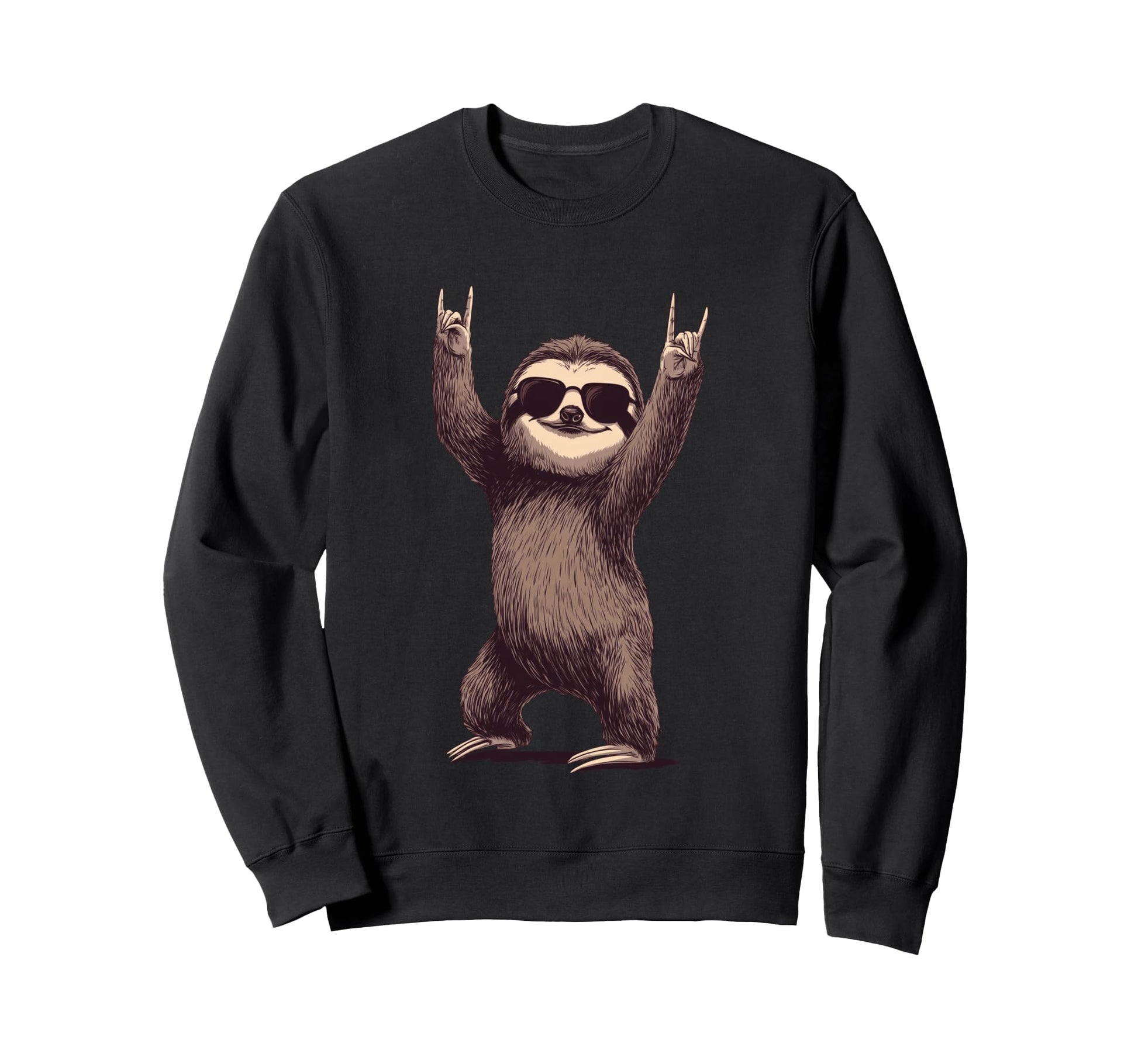 Sloth Rock Funny Animal Lover Sweatshirt - Graphic Print Men Women - T-Shirt, Sweatshirt, Hoodie