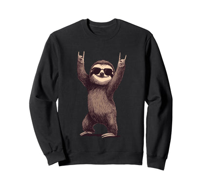 Sloth Rock Funny Animal Lover Sweatshirt - Graphic Print Men Women - T-Shirt, Sweatshirt, Hoodie