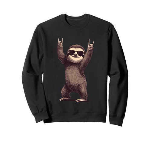 Sloth Rock Funny Animal Lover Sweatshirt - Graphic Print Men Women - T-Shirt, Sweatshirt, Hoodie