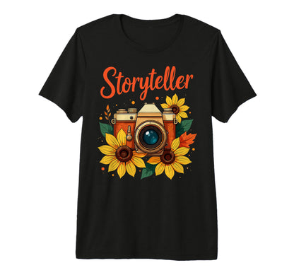 Photo Camera Flowers Storyteller T-Shirt - Casual Everyday Wear for Adults - T-Shirt, Sweatshirt, Hoodie