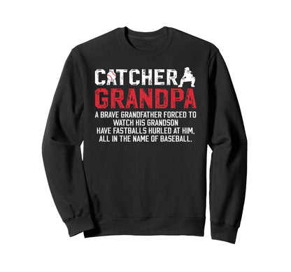 Baseball Catcher Grandpa Baseball Sweatshirt - Graphic Print Men Women - T-Shirt, Sweatshirt, Hoodie
