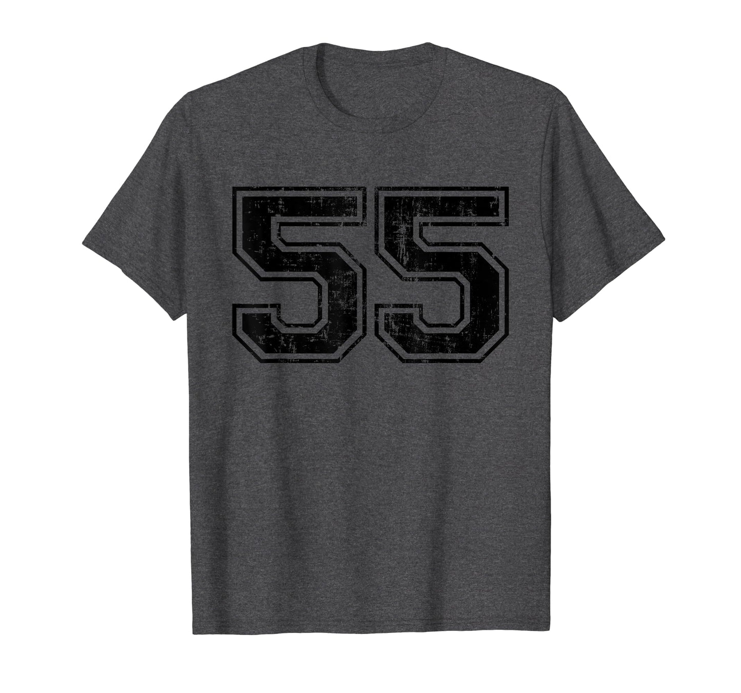 Number 55 Varsity Distressed Sport T-Shirt - Casual Everyday Wear Unisex - T-Shirt, Sweatshirt, Hoodie