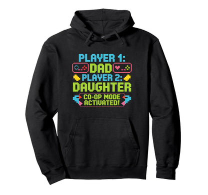 Gaming Fathers Day Gamer Dad And Hoodie - Custom Art Print Men Women - T-Shirt, Sweatshirt, Hoodie