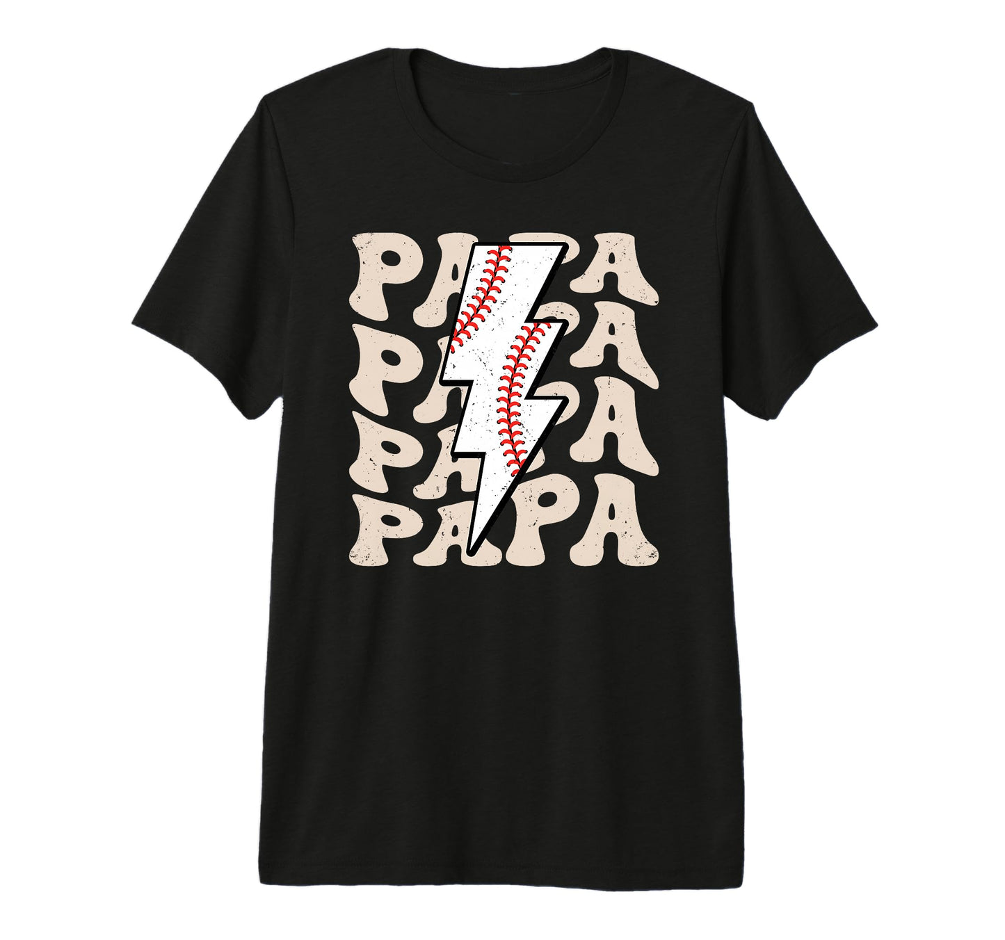 Lightning Groovy Proud Dad Baseball Papa T-Shirt - Unique Graphic Unisex - T-Shirt, Sweatshirt, Hoodie