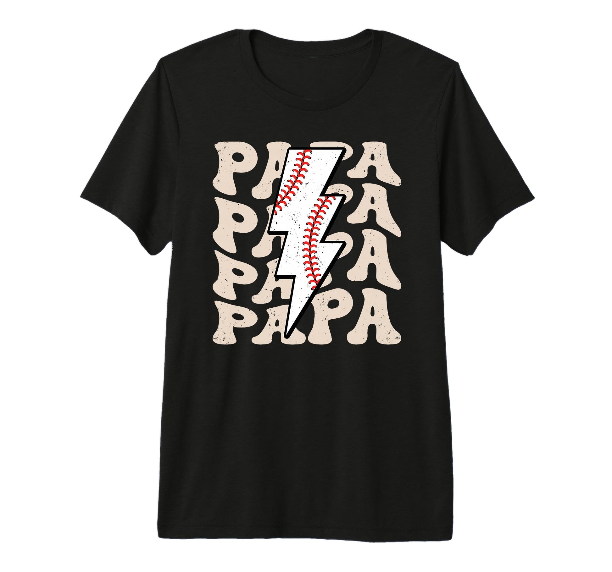 Lightning Groovy Proud Dad Baseball Papa T-Shirt - Unique Graphic Unisex - T-Shirt, Sweatshirt, Hoodie